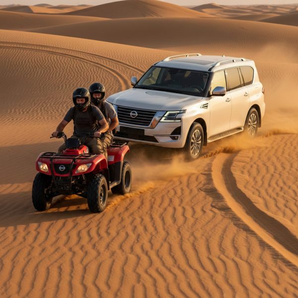 Thrilling quad bike ride through the golden sand dunes in Dubai on a VIP Desert Safari